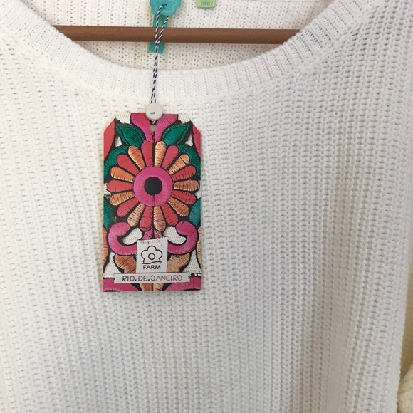 Anthro FARM Rio Tiered Ruffle Sleeve Crop Sweater - Picture 5 of 6